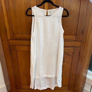 Amazhiyu Stunning White 100% Linen Dress
